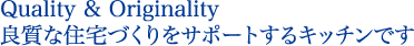 良質な住宅づくりをサポートするキッチンです。